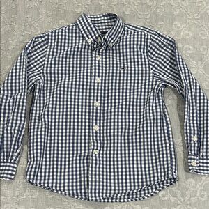 Vineyard Vines Boys Blue and White Checkered Button Down Shirt